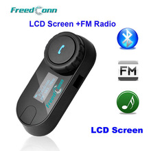 FreedConn-auriculares T-COM SC con Bluetooth para casco de motocicleta, intercomunicador con pantalla LCD, Radio FM, interfono para Moto 2024 - compra barato