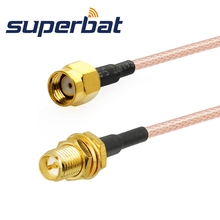Superbat RP-SMA Plug Straight to RP-SMA Jack Bulkhead Pigtail Cable RG316 15cm for Wifi Antenna 2024 - buy cheap