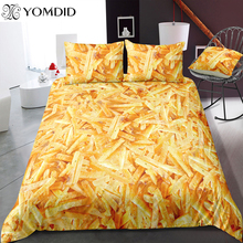 2/3PCS Printed Bedding Set Creative French Fries Pattern Duvet Cover Set King Queen Size Quilt Cover Bedclothes Comforter Cover 2024 - buy cheap