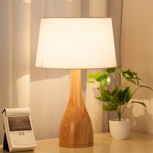 LukLoy-Lámpara de mesita de noche de dormitorio nórdico, protección ocular, Simple, para sala de estar, estudio, luz cálida de madera maciza, LED americana 2024 - compra barato