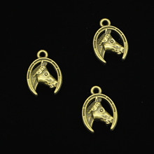 Cabeça de cavalo banhada a bronze antigo, 65 peças em amuletos para fazer jóias, pingentes artesanais diy 21*15mm 2024 - compre barato