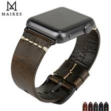 MAIKES Genuine Cow Leather Watch Accessories For Apple Watch Bands 42mm 38mm Series 4/3/2/1 iWatch 44mm 40mm Strap Bracelets 2024 - buy cheap