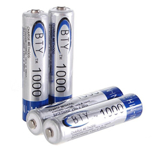 BTY 1000 mAh Ni-MH Baterias Recarregáveis AAA (4-Pack) 2024 - compre barato