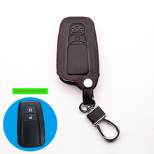 Car leather key cover Key cases for Toyota CHR C-HR 2017 Prius 2 buttons car key case car keys accessories case starline a91 2024 - buy cheap