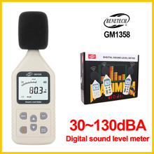 Ручной цифровой измеритель уровня звука 30-130dBA 35 ~ 130 dBC измеритель уровня шума ЖК-дисплей A/C быстрый/медленный дБ GM1358-BENETECH 2024 - купить недорого