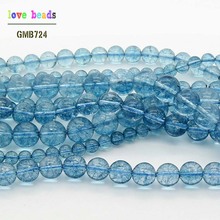 Natural Stone Blue Crystal Round Loose Spacer Beads 6 8 10mm Pick Size For Jewelry Making Diy Bracelet Free Shipping-F00565 2024 - buy cheap