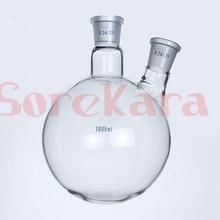 1000ml Laboratory Borosilicate Glass 24/29 Joint Glass Flask round bottom with two necks 2024 - buy cheap