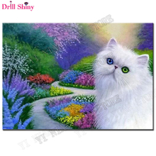 Full Square Diamond 5D DIY Diamond Painting White cat Embroidery Cross Stitch Rhinestone Mosaic Painting Decor Crafts Needlework 2024 - buy cheap