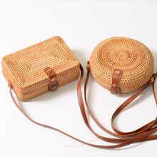 High Quliaty Round Square Straw Bags Women Summer Mini Rattan Bag Handmade Woven Beach Cross Body Bag Circle Bohemia Handbag 2024 - buy cheap