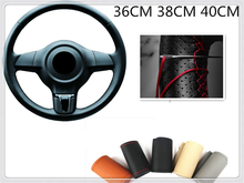Funda de cuero de aguja para volante de coche, cubierta Universal de 36, 38 y 40 CM para Opel Optima Rio5 Rio K2 K3 K4 K5 KX3 KX5 Insignia 2024 - compra barato
