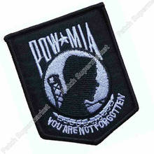POW MIA NOT FORGOTTEN BLACK Military Vet Veteran Patch Embroidered IRON ON/ SEW ON Patch Military Badge Wholesale Free shipping 2024 - buy cheap