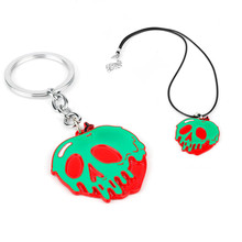 LLavero de calavera roja verde de terror de Halloween, llavero colgante de color de pintura esmaltada, regalo de baratija novedoso 2024 - compra barato