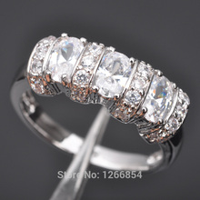 Classic White Stone Cubic Zirconia For Women Silver Plated Jewelry Ring Size 6 7 8 9 S099  Free Shipping 2024 - buy cheap