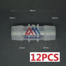 12 piezas 19mm recto conector de plástico de púas manguera PP PVC tubo de conexión Joiner de tanque de peces de acuario 2024 - compra barato