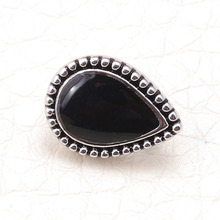 Miçangas de imitação de metal para mulheres, envoltório preto em forma de lágrima para pulseira diy 2024 - compre barato