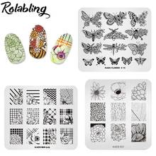 New 3PCS Christmas Flower Design Stamping Plate Nail Art Stamp Template Image Polish Stamping Stamp Plate 7*8cm 2024 - buy cheap