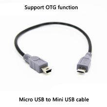 1 шт. 25/50/100 см Mini USB Тип B штекер к Micro B штекер 5-контактный конвертер OTG адаптер кабель передачи данных 2024 - купить недорого