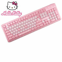 Silent Pink Hello Kitty hello KT cat Keyboard Wirelessd Cute Girls Ultra-thin Computer Wirelessd Keyboard For Desktop Girls 2024 - buy cheap
