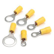 10PCS Yellow Rubber PVC Terminals Insulated Ring Connector RC For Cable Wire Terminals 12-10AWG M10 2024 - buy cheap
