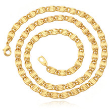 Gold Necklace Men Jewelry Gold Color Vintage Chains Fashion Jewelry Trendy 6MM 55CM 22'' Men Chain N229 2024 - buy cheap