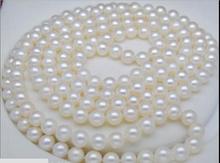 NEW Fashion HOT AAA+ 8-9MM WHITE SOUTH SEA PEARL NECKLACE 36 INCH 52"Yellow CLASP 2024 - buy cheap