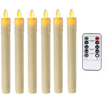 Remote And Timer, Pack of 6 Amber Dancing Led Flameless Candles,Red Plastic Battery Candles Moving Wick Taper Christmas Candles 2024 - buy cheap