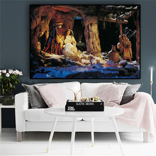 The Birth of Jesus Oil Painting on Canvas Posters and Prints Christmas Religious Scandinavian Wall Art Picture for Living Room 2024 - buy cheap