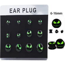 TIANCIFBYJS-expansor de estiramiento para oreja con Logo acrílico, enchufes de indicador de oreja, expansor de estiramiento de 6mm-16mm, tapón de ajuste, joyería corporal, Piercing, 60 uds. 2024 - compra barato