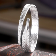 100% 925 sterling silver fashion retro style plant ladies'bangles for women wholesale jewelry birthday gift drop shipping cheap 2024 - buy cheap