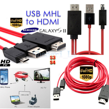 Бесплатная доставка Micro USB мхл в микро-hdmi тв AV кабель адаптер мхл жк-hdmi 50 шт./лот для Samsung Galaxy S5 S4 S3 примечание 2 примечание 3 + пакет 2024 - купить недорого