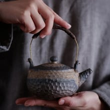 Japanese Style Teapot Handmake Ceramic Retro Japan Tea Kettle Pottery Handle Kung Fu 230ml Teapots Set 2024 - buy cheap