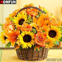 Homfun-pintura diamante 5D DIY "paisaje de girasol", bordado 3D con diamantes de imitación cuadrados o redondos, estilo punto de cruz, decoración del hogar, A10521 2024 - compra barato