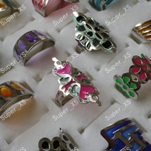 25 peças atacado joias anel lote muito vendidos esmalte fashion esmalte mulheres homens anéis de aço inoxidável lb107 frete grátis 2024 - compre barato