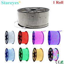 Free shipping 1 Roll 100M AC220V 5050 SMD 60LED/M 8mm PCB IP67 Waterproof LED Flexible strip light Ribbon RGB Single color tape 2024 - buy cheap