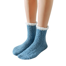 Espessamento feminino meia de pelúcia manter quente dormir meias de inverno macio meias quentes 2024 - compre barato