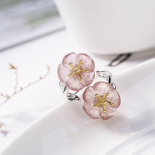 Silver natural strawberry crystal plum blossom ring lady's personality simple, fresh and colorful ring ornaments 2024 - buy cheap