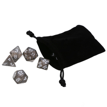 7pcs Multi-side Dices Black Translucent Polyhedral Dices With Bag Set For Funny Table Party Games D4-D20 2024 - buy cheap