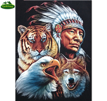 YUMEART Diy Diamond Painting Eagle and Tiger Cross Stitch Diamond Embroidery Wolf 5D Diamond Mosaic Home Decor Indian and Animal 2024 - buy cheap