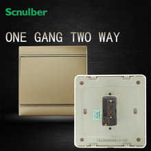 Interruptor de parede para casa, 220v, 16a, champanhe, cromado, 1 gang, bidirecional, botão de pressão