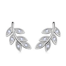 2020 New Simple Fashion 925 Sterling Silver Leaf Olive Branch Stud Earrings Prevent Allergy Brincos Piercing Ear Jewelry 2024 - buy cheap