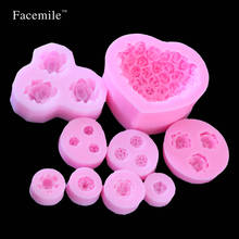 Mac New  9pcs/set  DIY Baking Mold Soap Rose Flowers Chocolate Mold Soft Silicone Mold Silicone Soap Molds 2024 - buy cheap