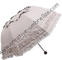 Paraguas de princesa, protector solar de 100%, UPF>50 +, parasol de señora, varillas de 8k, recubrimiento de plata negra, parasol, protección UV, cordones, supermini 2024 - compra barato
