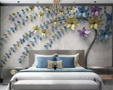 Custom 3d wallpaper retro three-dimensional mural embossed color metal flower TV background wall papers home decor 3d wallpaper 2024 - buy cheap