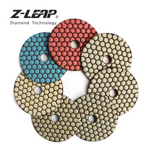Z-LEAP 7 pçs 4 "flexível diamante polimento almofadas uso seco resina bond roda de polimento para pedra mármore granito concreto 2024 - compre barato