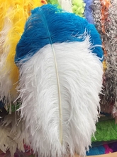 ¡NOVEDAD DE 2017! Plumas de avestruz azul turquesa + fondo blanco, 65-70cm de largo, centros de mesa para boda, DIY, 50 Uds. 2024 - compra barato
