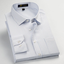 MACROSEA Men's Striped Formal Dress Shirts Male Business Social Shirts Classic Design Plus Size Long Sleeve Non-Iron Shirts 2024 - buy cheap