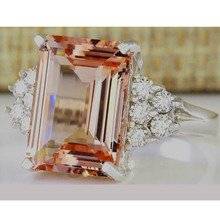Yobest-Anillo de circonia cúbica grande Simple para mujer, anillos de Color dorado, piedra blanca, joyería, regalo 2024 - compra barato