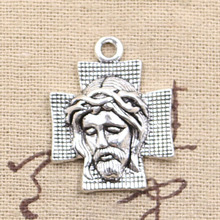 6pcs Charms Cross Jesus 28x22mm Antique Tibetan Silver Color Pendant Findings Accessories DIY Vintage Choker Handmade Jewelry 2024 - buy cheap