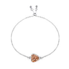 2019 New Dainty Elegant Gold Sliver Plated Bracelets Bangles For Women Chromatic Color Crystal Stone Pendants Bracelet Jewellery 2024 - buy cheap