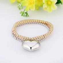 Big Heart Bell Charm Bracelet For Women Gold  Mix Beads Chain Elastic Bracelet Handmade Fashion Jewelry pulseira masculina 2024 - buy cheap